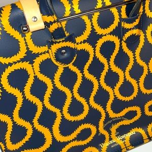 VIVIENNE WESTWOOD BRAND NEW 2013 CAMBRIDGE BAG RARE NWT SQUIGGLE BLK/YELLOW